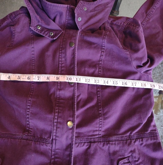 Loft Purple Women's Hooded Zip Up Utility Jacket Size M - Picture 12 of 12